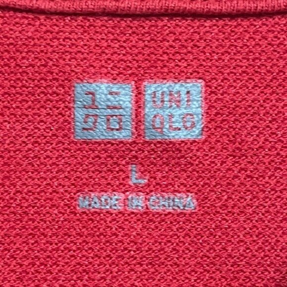Uniqlo Red Anchor Print Polo Shirt Men’s Size L - Picture 6 of 8